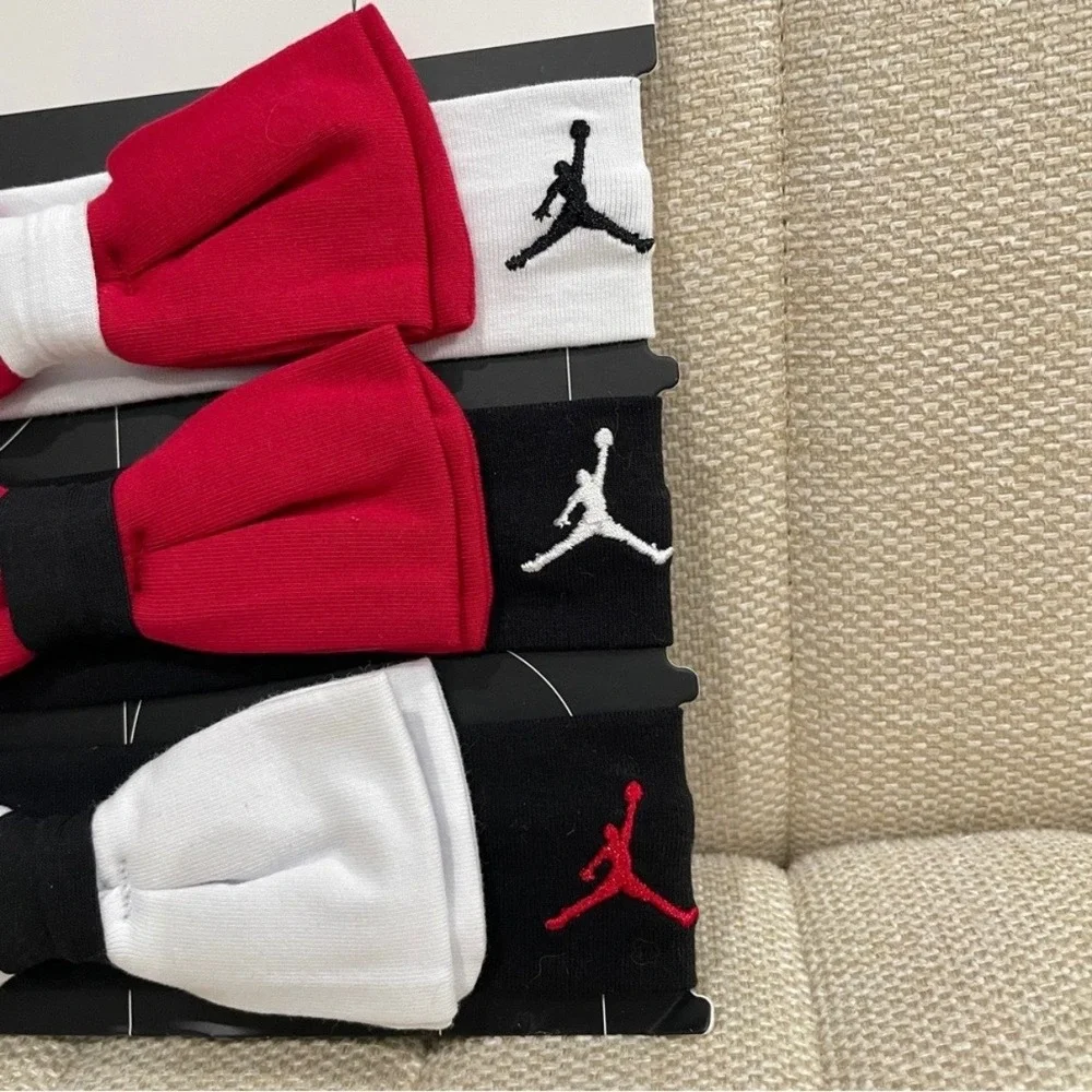 NEW Jordan Headbands Infant 0-6 Months 3-Pack Bow Logo Accessory
